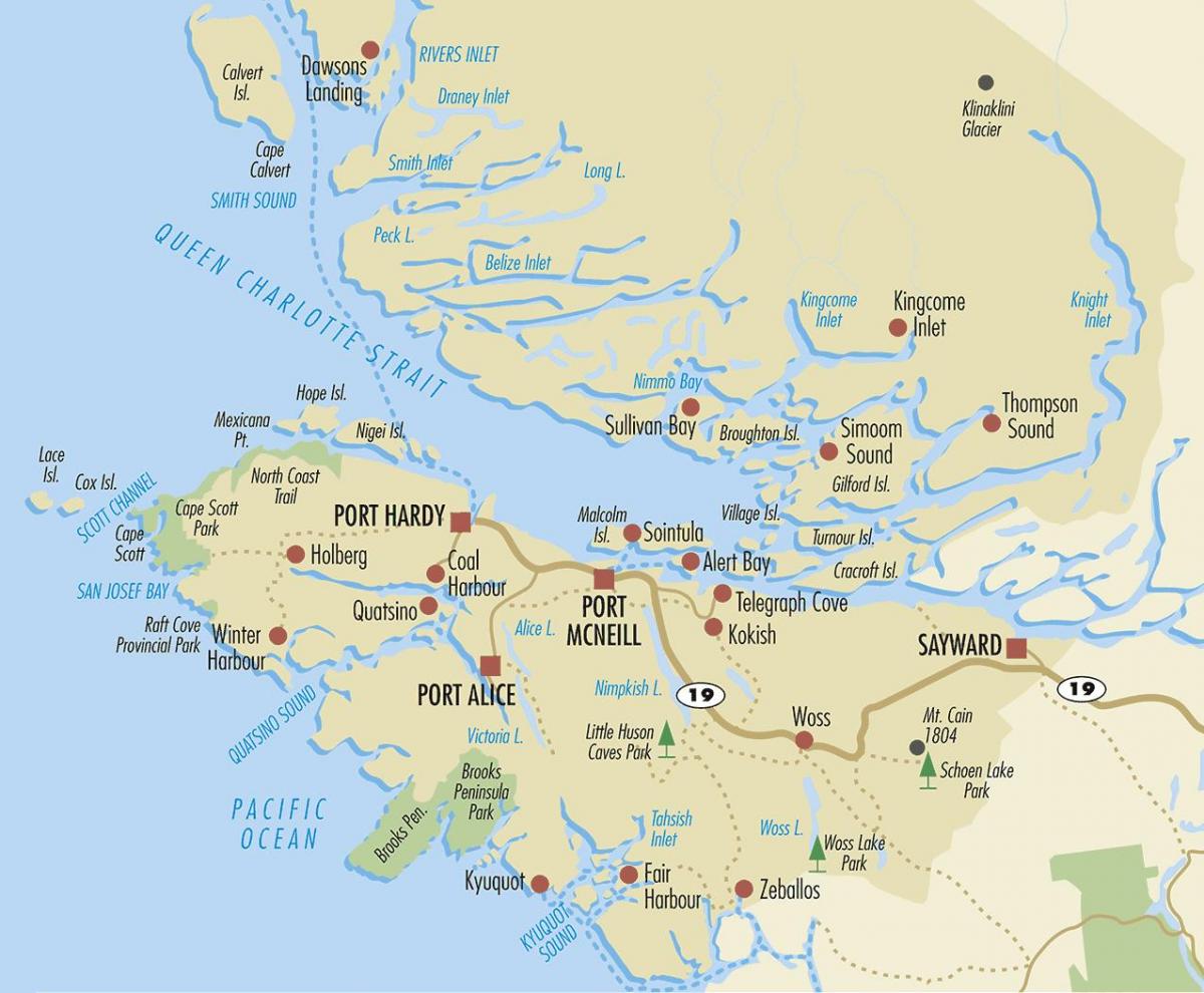 Karte north vancouver island