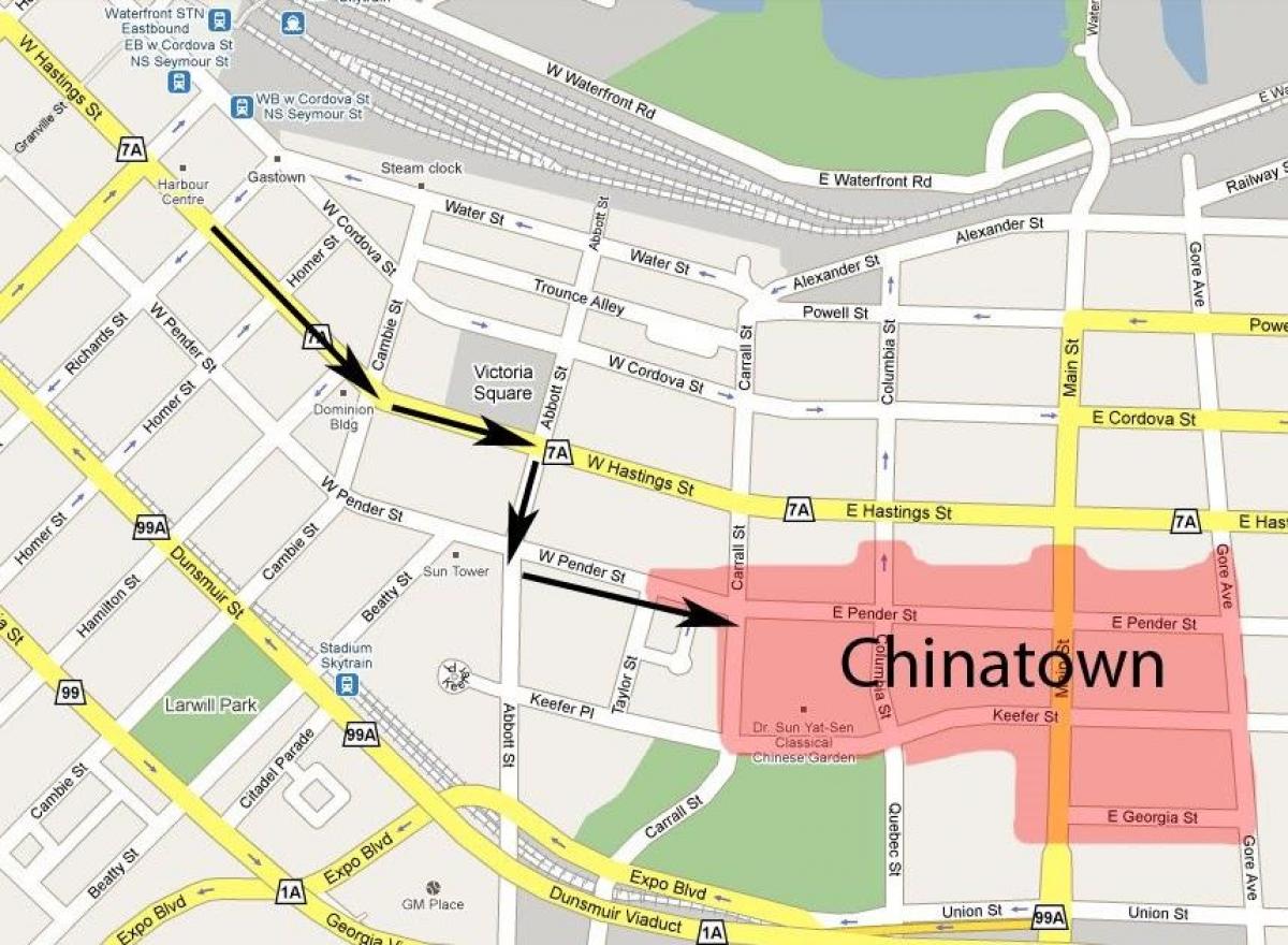 Kartes chinatown vankūverā