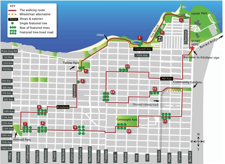 Karte kitsilano vankūverā