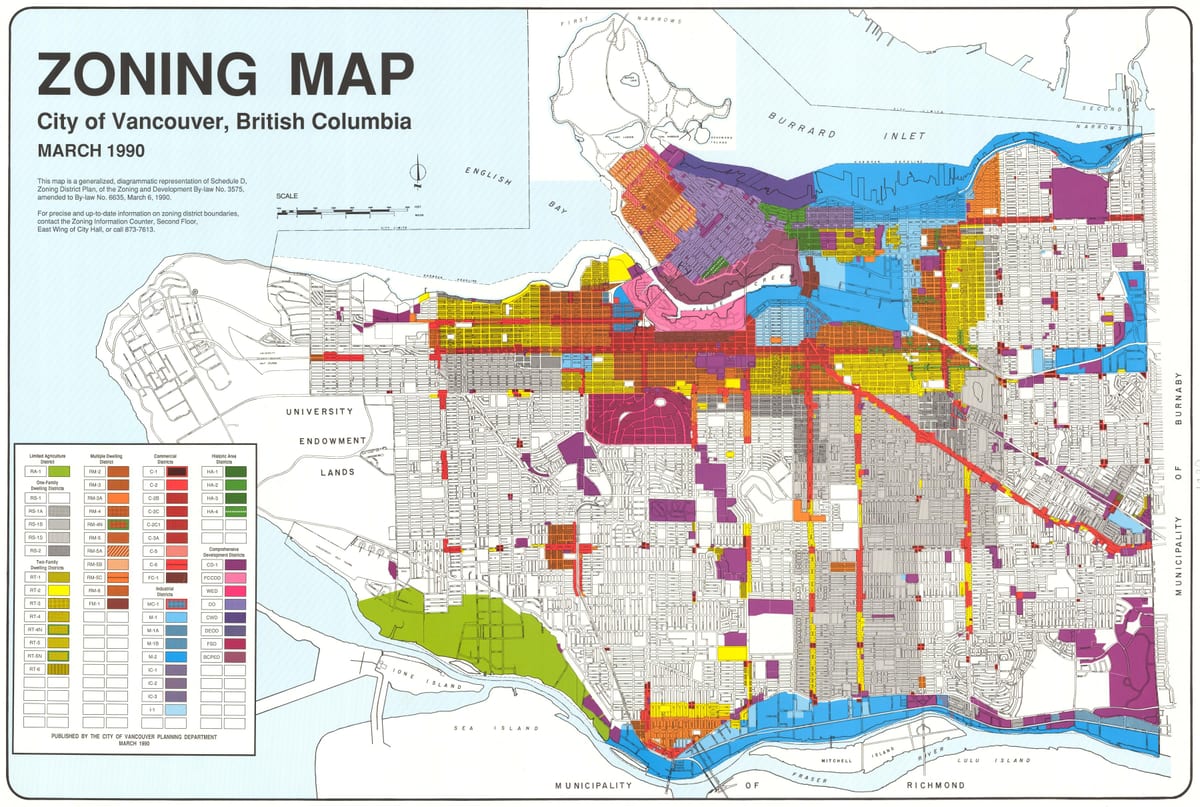 west vancouver zonējuma karte