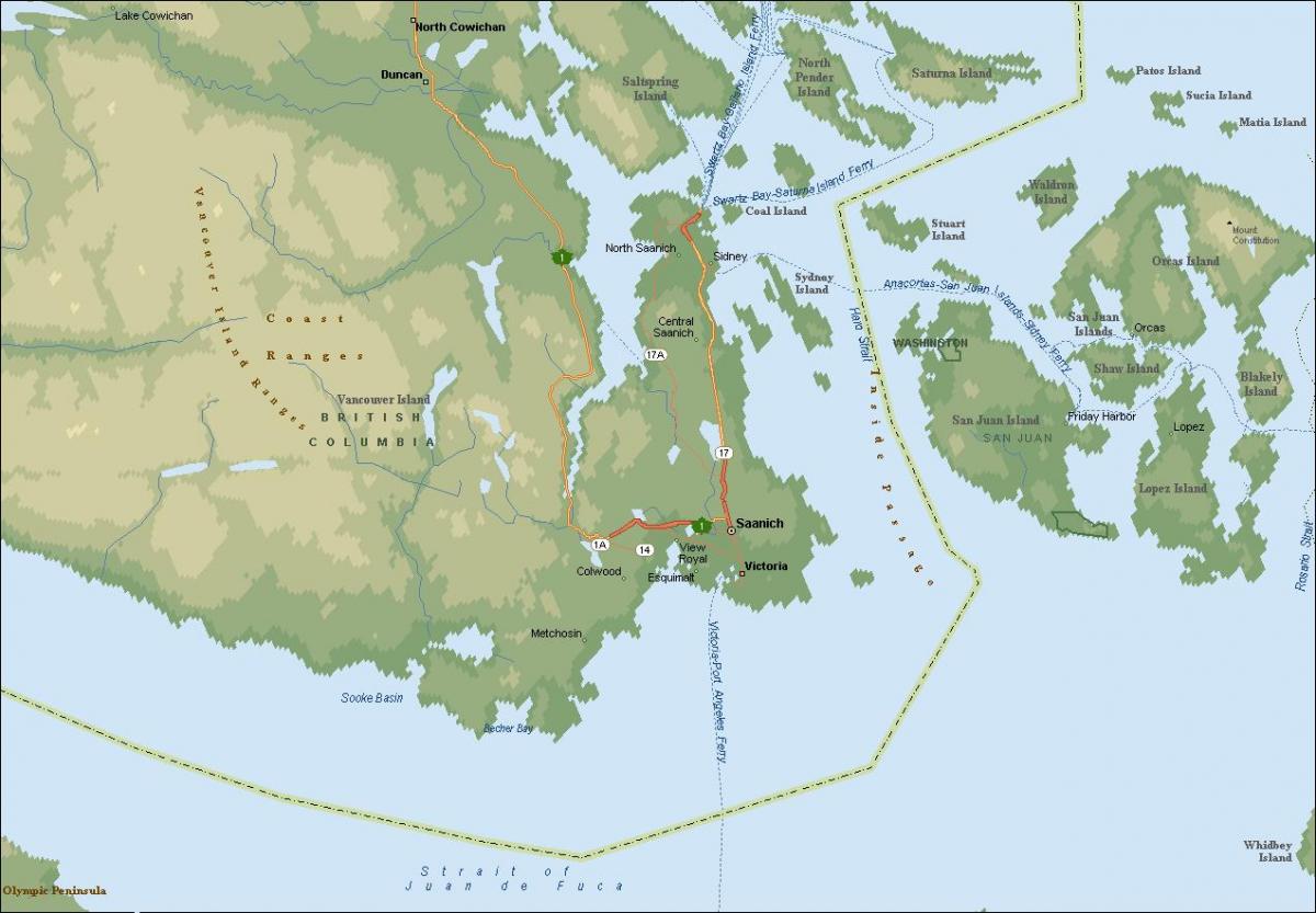 Karte saanich vancouver island