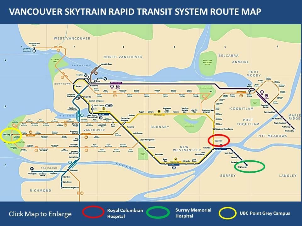 Karte skytrain maple ridge vankūverā