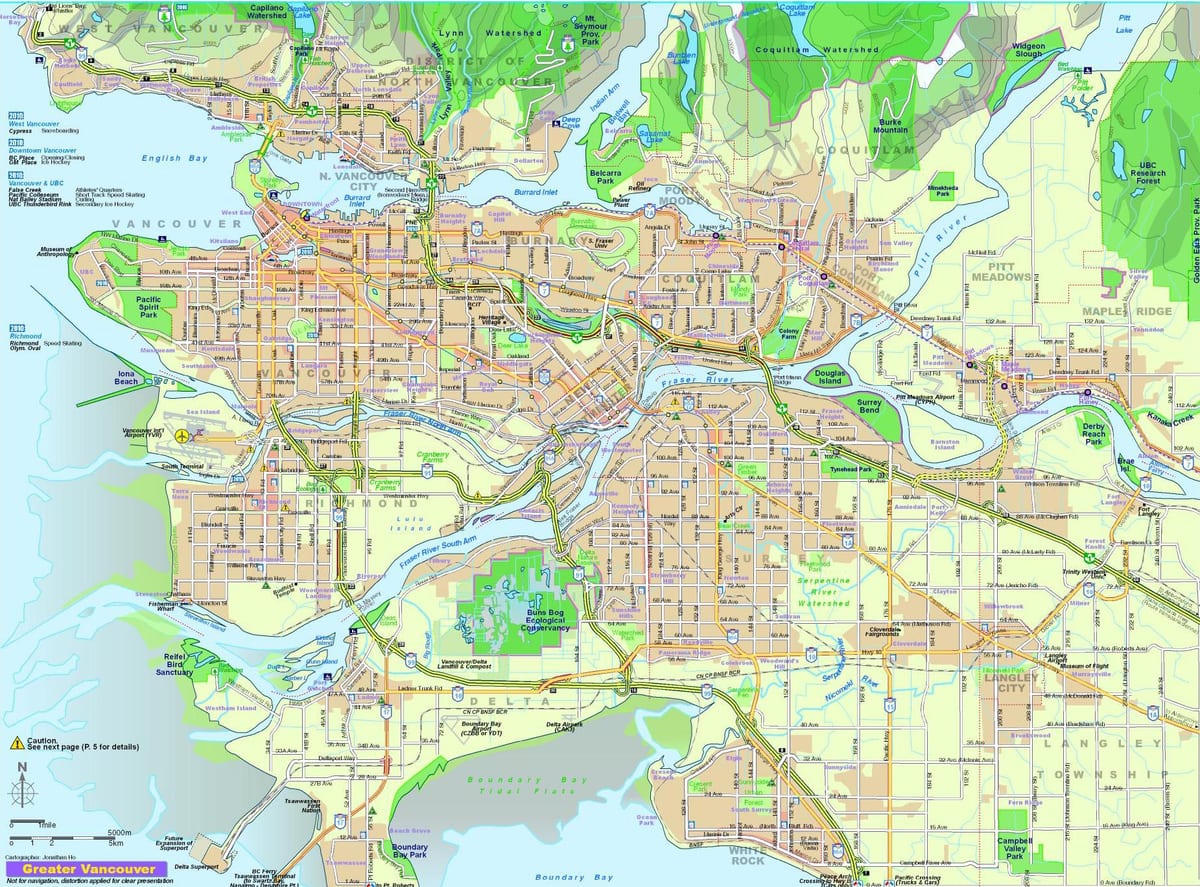 city karte vancouver bc, kanāda