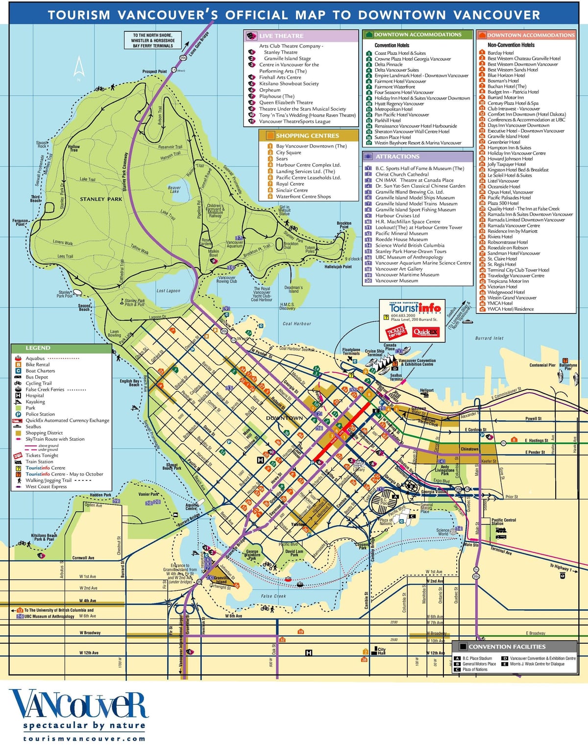 downtown vancouver karti ar objektiem