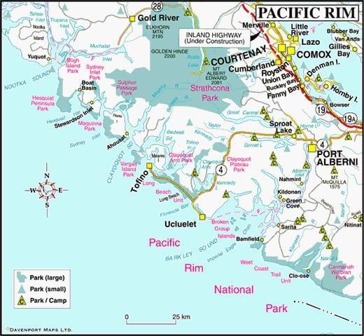 Karte west coast kanāda
