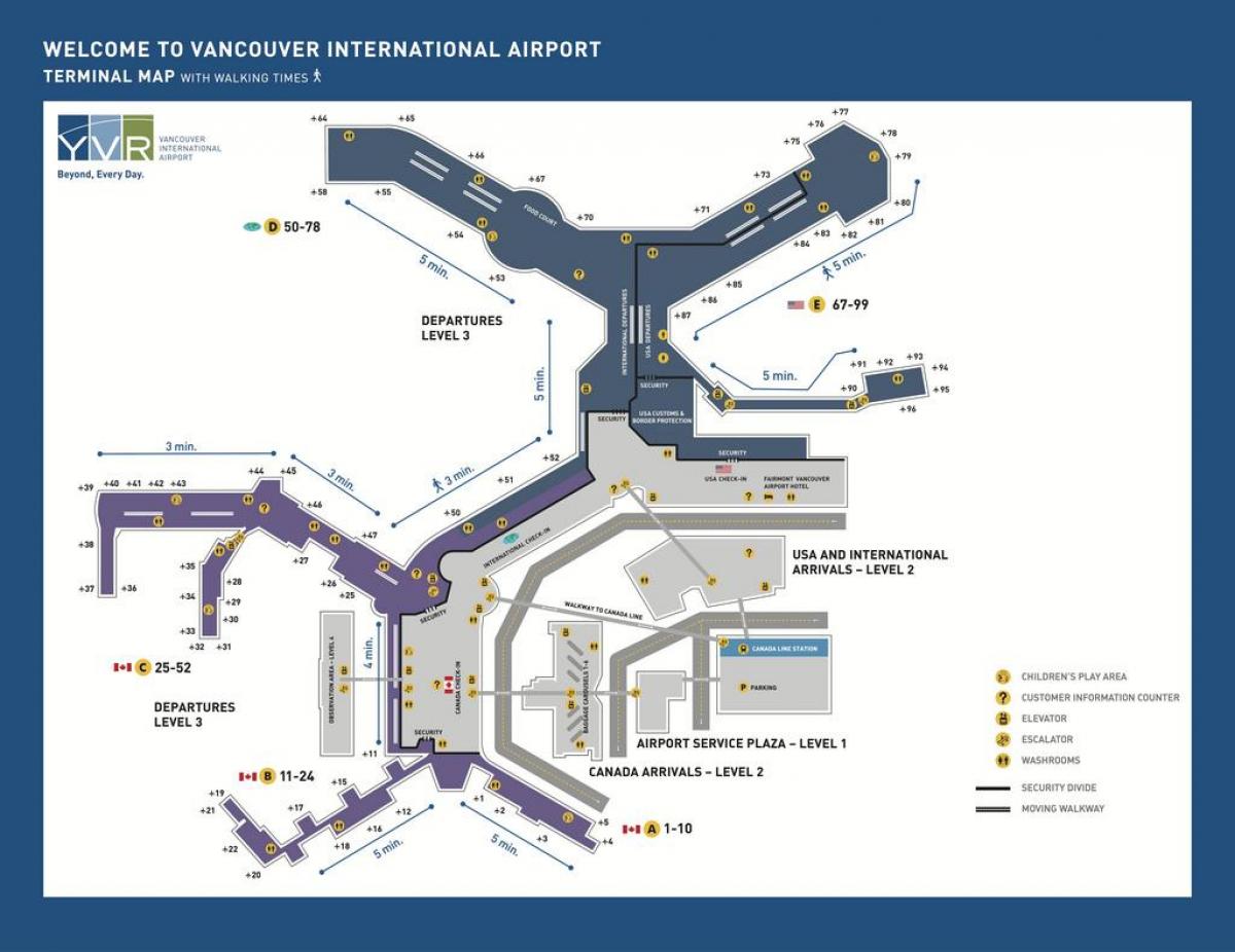 vancouver kanāda lidosta map