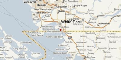 Karte white rock vankūverā
