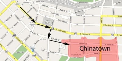 Kartes chinatown vankūverā