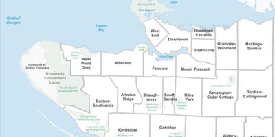 Vancouver nekustamo īpašumu kartē