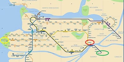 Karte skytrain maple ridge vankūverā