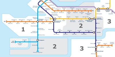 Vancouver bc sabiedriskā transporta karte