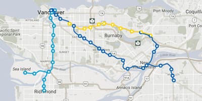 Skytrain vankūveras karte maršruti