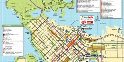 Vancouver bc tūrisma karte