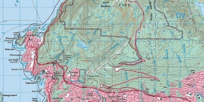 Karte vankūveras topogrāfiskās