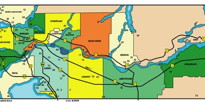 Kartes apakšējā kontinentālās british columbia