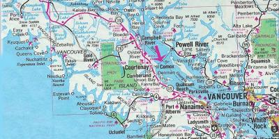 Karte vankūveras salas ezeru