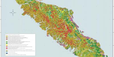 Karte vankūveras salas ģeoloģiju