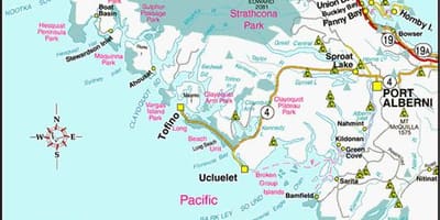 Karte west coast kanāda
