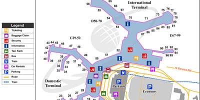 Yvr iekšzemes termināla kartē